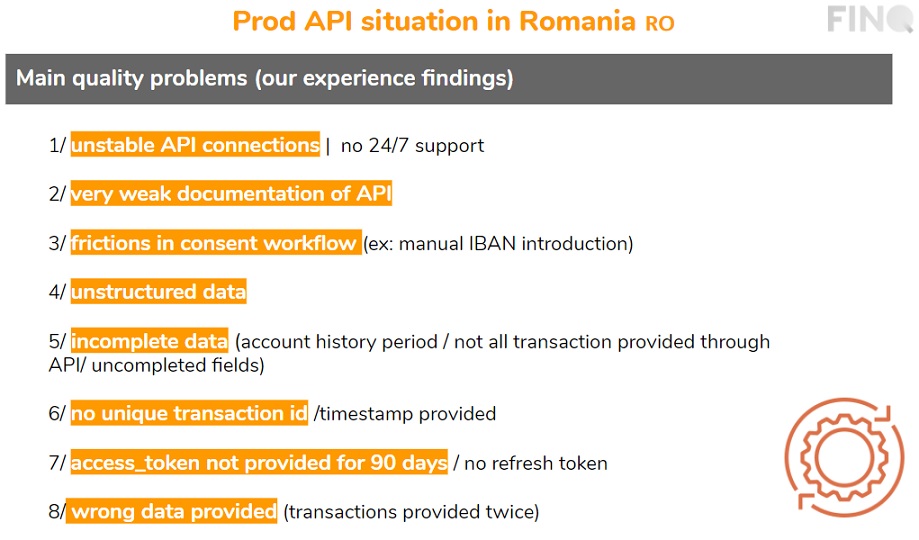 Nocashevents Raport Finqware despre situatia open banking-ului in Romania: API-uri instabile, datele vin nestructurat si incomplet, documentatie slaba, frictiuni in procesul de consimtamant 